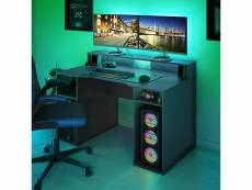 Bureau gaming ozis 136 cm ergonomique pour jeux-vidéo et télétravail tendencio
