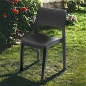 Chaise d'extérieur Dametran, Chaise pour table à manger, Fauteuil d'extérieur, Siège de jardin, 100% Made in Italy, 50x51h82 Cm, Anthracite - Dmora
