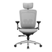 Chaise de bureau acier polyester mousse nylon gris