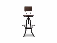 Chaise haute tabouret bois fer forgé 40.5x40.5x102cm