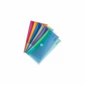 Chemise de présentation à scratch Tarifold 13,5 x 25 cm couleurs assorties - Paquet de 6