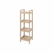 Colonne meuble rangement, étagère en bois sur pied Acina, 4 niveaux, Bois certifié fsc®, 35x110x35 cm, Marron - Wenko