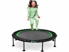 Costway trampoline de fitness pliable, trampoline intérieur et d’extérieur, avec housse de protection (rond, vert)