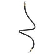Creative Cables - Kit Creative Flex tube flexible recouvert de tissu RZ30 Noir Fer Bronze satiné - 90 cm - Bronze satiné
