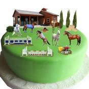 équestre Cheval & Poney Scène gâteau en papier gaufrette comestible – Idéal pour décorer votre anniversaire cakes- facile à utiliser