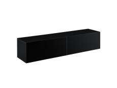 Étagère murale design meuble support tv avec 2 tiroirs 140 cm noir brillant helloshop26 03_0005192