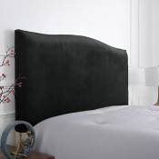 Housse de tête de lit élastique pour tête de lit -150 cm-pour tête de lit 140-170 cm - black