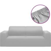 Housse extensible de canapé 2 places Gris Jersey de polyester Vidaxl Grey