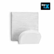 Inofix - Support mural adhesif blanc avec base en inox (blister 2 unites)