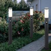 Lampadaire extérieur lampadaire lampadaire patio détecteur de mouvement acier inoxydable, 1x douille E27, IP44, DxH 7,6x80 cm