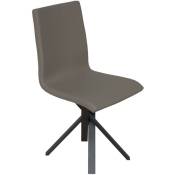 Les Tendances - Chaise moderne simili cuir marron et