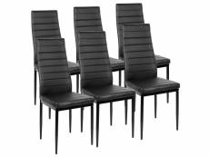 Lot de 6 chaises de salle à manger noir hombuy en simili cuir