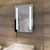 Miroir de salle de bain 45x60cm miroir (carré) avec éclairage led économisant l'énergie blanc froid IP44 économisant l'énergie - Sonni