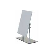 Miroir sur pied à hauteur réglable Pinerolo, utilisation horizontal ou vertical, Acier - verre, 23x10x27-35 cm, chromé - Chromé - Wenko