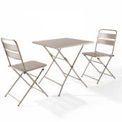 Oviala - Ensemble table de jardin pliante et 2 chaises