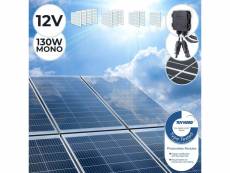 Panneau solaire monocristallin - photovoltaïque, silicium, 130 w, câble avec connecteur mc4, batterie de 12 v - module solaire pour camping-car, carav