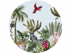 Photo murale ronde thème vector jungle - 140 x 140 cm