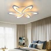 Plafonnier led blanc 60W avec forme de fleur, luminaire moderne à encastrer pour chambre à coucher chambre d'enfant salon, blanc chaud)