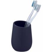 Porte brosse à dents Badi bleu foncé, gobelet en céramique à surface mate, gobelet salle de bain pour le rangement de brosses à dents et du