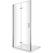 Porte de douche 6 mm pliante pour installation en niche - 73-76,5