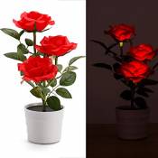 Pot De Fleur Plante Artificielle Lampe De Table Rose