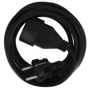Rallonge électrique noire 2P+T - Câble 3G1,5 mm²