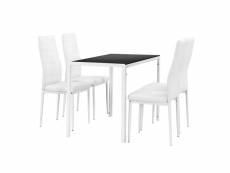 Table à manger noirparblanc + lot de 5 chaises pièces blanc helloshop26 03_0004098