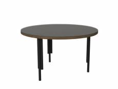 Table basse ronde orbis ø36,8cm bois foncé et métal