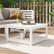 Table de jardin blanc 82,5x82,5x45 cm bois massif de