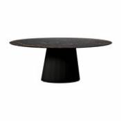 Table ovale Ankara INDOOR / 200 x 100 cm - Marbre - Matière Grise noir en métal