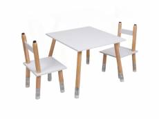 Table pour enfant avec 2 chaises crayons en mdf