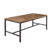 Table repas 180 cm bois rustique métal noir industriel