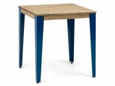 Table salle à manger lunds 70x70x75cm bleu-vieilli