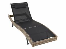 Tectake chaise longue en rotin moana - marron naturel 404872
