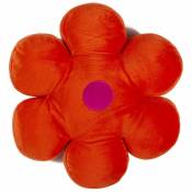 Thedecofactory - gonzo flower - Coussin en suédine en forme de fleur orange diam.65 - Orange