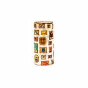 Vase Toiletpaper - Frames / Medium - Ø 15 x H 30 cm / Détail or 24K - Seletti multicolore en verre