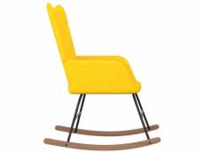 Vidaxl chaise à bascule jaune moutarde tissu