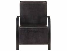 Vidaxl chaise de canapé noir cuir véritable