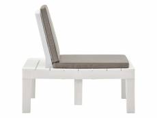 Vidaxl chaise de salon de jardin avec coussin plastique blanc 48825