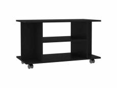 Vidaxl meuble tv avec roulettes noir 80 x 40 x 40 cm aggloméré 800190