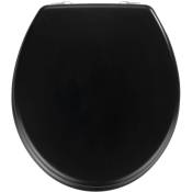 WENKO Abattant WC noir Prima, abattant WC avec fixation inox, MDF, 37 x 41 cm, noir mat - Noir