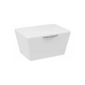 Wenko - Boîte avec couvercle Brasil, Panier de rangement, panier de salle de bain avec couvercle, Plastique (pet), 19 x 10 x 15.5 cm, Blanc - Blanc