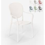 Ahd Amazing Home Design - Chaise de restaurant bar cuisine extérieure au design moderne en polypropylène Clara Couleur: Blanc
