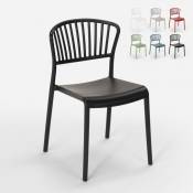 Ahd Amazing Home Design Chaise design moderne en polypropylène pour cuisine extérieure bar restaurant Vivienne, Couleur: Noir