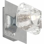 Applique applique carrée en verre cristal spot design chrome H 10 cm salon