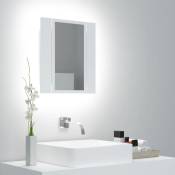 Armoire salle de bain à miroir led Blanc 40x12x45 cm Acrylique
