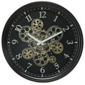 Atmosphera - Horloge mécanique noire, métal diamètre
