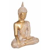 Atmosphera - Statuette Déco Bouddha Assis 31cm Or