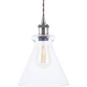 Beliani - Lampe de Plafond Suspension Conique en Verre Transparent et Métal pour Ampoules Filament E27 40W Éclairage Intérieur Design et Industriel
