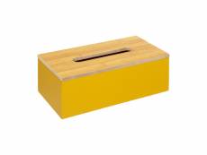 Boîte à mouchoirs en bois jaune moutarde - five